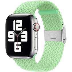 Mobigear Braided Correa Nylon Cierre de clip para Apple Watch - 42/41/40/38 mm - Verde lima