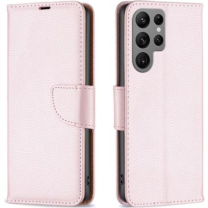 Mobigear Excellent Samsung Galaxy S23 Ultra Capa livro Carteira - Rosa dourado