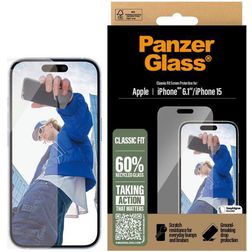 PanzerGlass Classic Fit iPhone 16 Szkło hartowane Ochrona ekranu - Kompatybilna z etui
