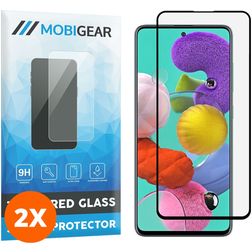 Mobigear Premium Samsung Galaxy A51 5G Panssarilasi Näytönsuoja - Suojakuoren kanssa yhteensopiva - Musta (2 kpl)