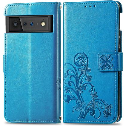 Mobigear Clover Google Pixel 6 Pro Wallet case - Blue