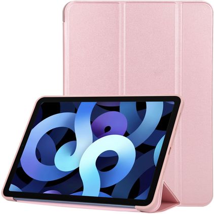 Mobigear Tri-Fold Gel iPad Air 4 (2020) TPU / Pele sintética Capa livro - Rosa dourado