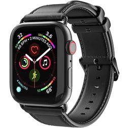 Dux Ducis Business Bracelete Pele Fivela para Apple Watch - 49/46/45/44 mm - Preto