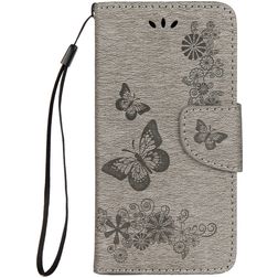 Mobigear Butterfly iPhone X Pungetui med Seddelrum - Grå