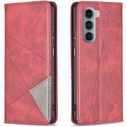 Mobigear Rhombus Slim Motorola Moto G200 5G Wallet case - Red