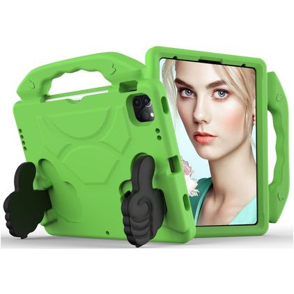Mobigear Thumbs Up iPad Air 5 (2022) Capa para crianças com pega - Verde