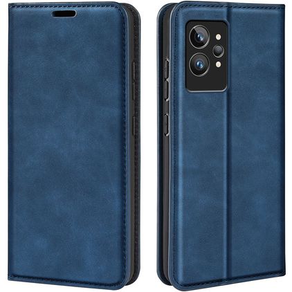 Mobigear Retro Slim Realme GT2 Pro Funda tipo libro Cartera - Azul oscuro