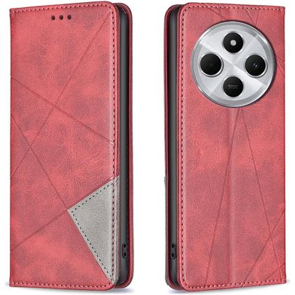 Mobigear Rhombus Slim Xiaomi Redmi 14C Wallet case - Red