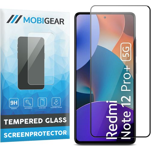Mobigear Premium Xiaomi Redmi Note 12 Pro Plus Tempered Glass Screen Protector - Case Friendly - Black