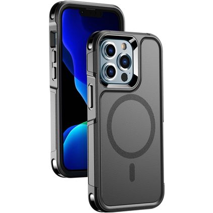 Mobigear Traveller iPhone 13 Pro Max MagSafe Kova Suojakuori Iskunkestävä - Musta