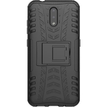 Mobigear Tire Nokia 2.3 Plástico rígido Capa traseira Antichoque com suporte - Preto