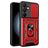 Mobigear Armor Ring Cam Slide Samsung Galaxy S24 FE Hårdt Bagsidecover Stødsikkert med ringholder og Camera Slider - Rød