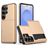 Mobigear Card Samsung Galaxy S26 Ultra Funda Plástico rígido Carcasa Antigolpes con tarjetero - Dorado