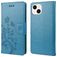 Mobigear Flowers iPhone 14 Cover a libro portafoglio - Blu