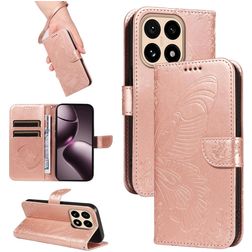 Mobigear Butterfly Xiaomi 15T Plånboksfodral med sedelfack - Roséguld