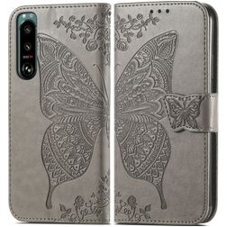 Mobigear Butterfly Sony Xperia 5 IV Wallet case - Grey