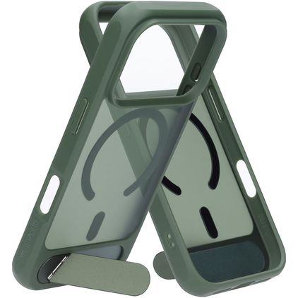 Mobiparts Hardcover iPhone 18 Pro MagSafe Tvrdý plast Zadní kryt se stojánkem - Satin Green