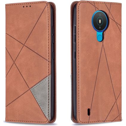 Mobigear Rhombus Slim Nokia 1.4 Funda tipo libro - Coñac