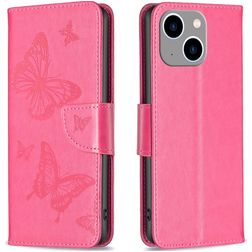 Mobigear Butterfly iPhone 15 Plus Knížkové pouzdro Peněženka - Purpurová