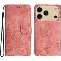 Mobigear Butterfly iPhone 18 Pro Max Funda tipo libro Cartera - Rosa
