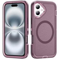 Mobigear Rugged Mag iPhone 16 Plus MagSafe Funda Plástico rígido Carcasa Antigolpes - Morado