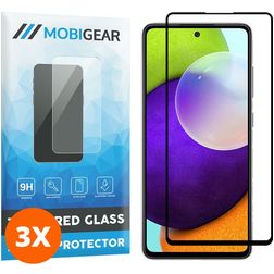 Mobigear Premium Samsung Galaxy A52s 5G Tempered Glass Screen Protector - Case Friendly - Black (3-Pack)