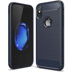 Mobigear Brushed Slim iPhone XR Flexibel TPU Skal - Marinblå