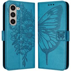 Mobigear Butterfly Samsung Galaxy Z Fold 6 Lompakkokotelo + Setelitasku - Sininen