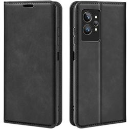 Mobigear Retro Slim Realme GT2 Pro Lompakkokotelo + Setelitasku - Musta