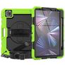 Mobigear SureGrip Xtreme iPad Air 11 polegadas (2024) Capa Plástico rígido / Silicone Capa traseira + Suporte para caneta stylus + Alça de ombro + Suporte - Preto / Verde