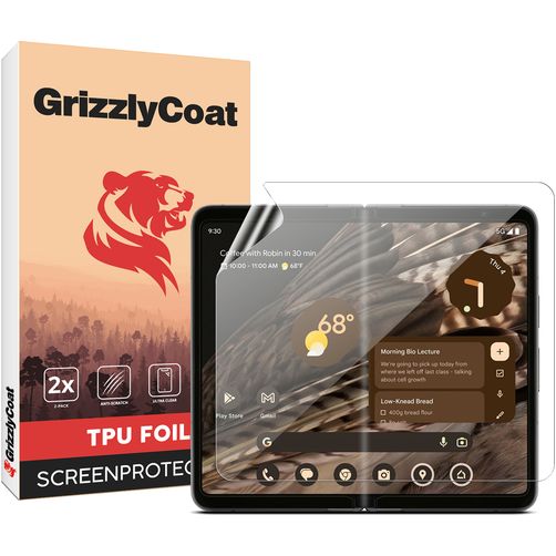 GrizzlyCoat Google Pixel Fold Hidrogel TPU Película de ecrã - Compatível com capas (Pack de 2)