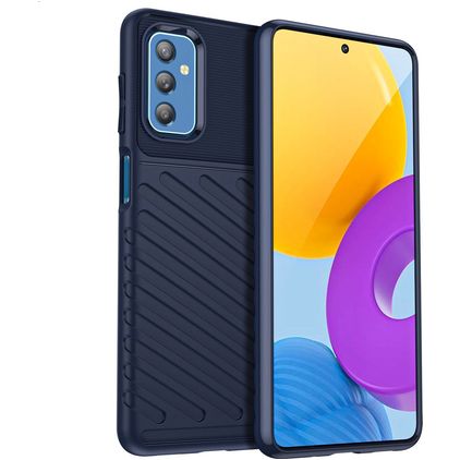 Mobigear Groove Samsung Galaxy M52 Fleksibel TPU Bagsidecover - Blå