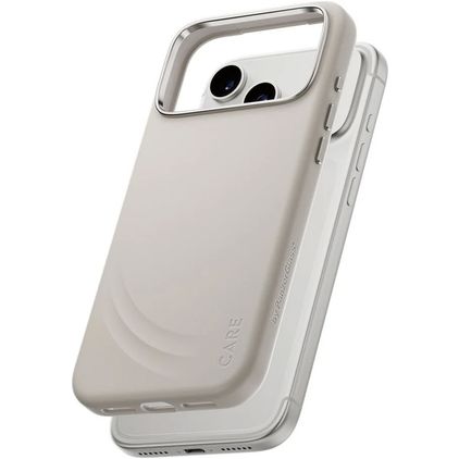 CARE by PanzerGlass Feature FLOW iPhone 17 Pro Max Silicone MagSafe Capa traseira Antichoque - Vanilla