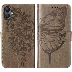 Mobigear Butterfly Samsung Galaxy A05 Pungetui med Seddelrum - Grå
