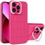 Mobigear Cube iPhone 14 Plus Plástico rígido Capa traseira com suporte - Magenta
