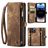 CaseMe 008 iPhone 15 Pro Knížkové pouzdro 2v1 s odnímatelným krytem Peněženka - Hnědá