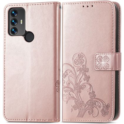 Mobigear Clover TCL 30 SE Etui z klapką typu portfel - Różowe złoto