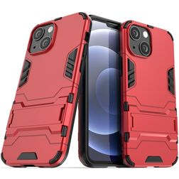Mobigear Armor Stand iPhone 13 Mini Funda Plástico rígido Carcasa Antigolpes con soporte - Rojo