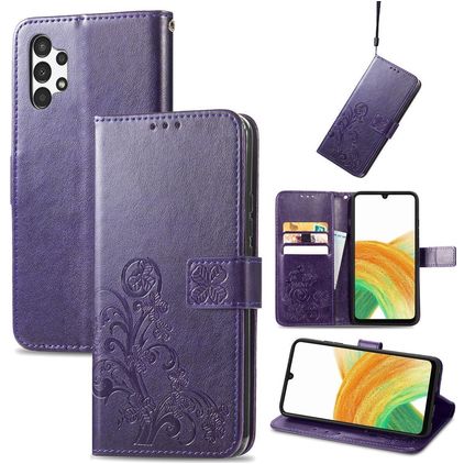 Mobigear Clover Samsung Galaxy A13 4G Wallet case - Purple