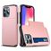 Mobigear Card iPhone 13 Hårdt Bagsidecover Stødsikkert med kortholder - Rosaguld