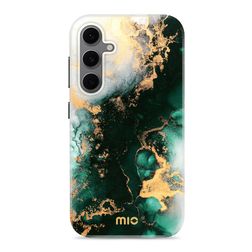 MIO Samsung Galaxy S24 FE MagSafe Fodral Hårdplast Skal - Green Marble