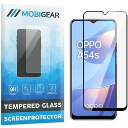 Mobigear Premium OPPO A54s Tempered Glass Screen Protector - Case Friendly - Black