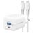 Mobilize Wall Charger Dual USB / USB-C USB-C 1.2 Meter Power Delivery 30W - White