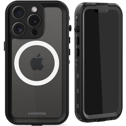 Mobilize Waterproof iPhone 15 Pro Vandafvisende MagSafe Hårdt Bagsidecover - Sort