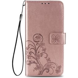 Mobigear Clover Samsung Galaxy A21s Cover a libro portafoglio - Oro rosa