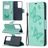 Mobigear Butterfly Samsung Galaxy S21 Ultra Funda tipo libro Cartera - Turquesa