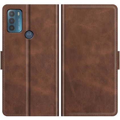 Mobigear Slim Magnet Motorola Moto G50 Pungetui med Seddelrum - Brun
