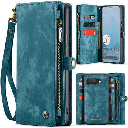 CaseMe 008 Google Pixel 9a Funda tipo libro 2 en 1 con carcasa extraíble Cartera - Azul