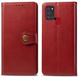 Mobigear Snap Button Samsung Galaxy A21s Cover a libro portafoglio - Rosso