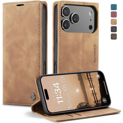 CaseMe 013 iPhone 17 Pro Max Funda tipo libro Cartera - Marrón